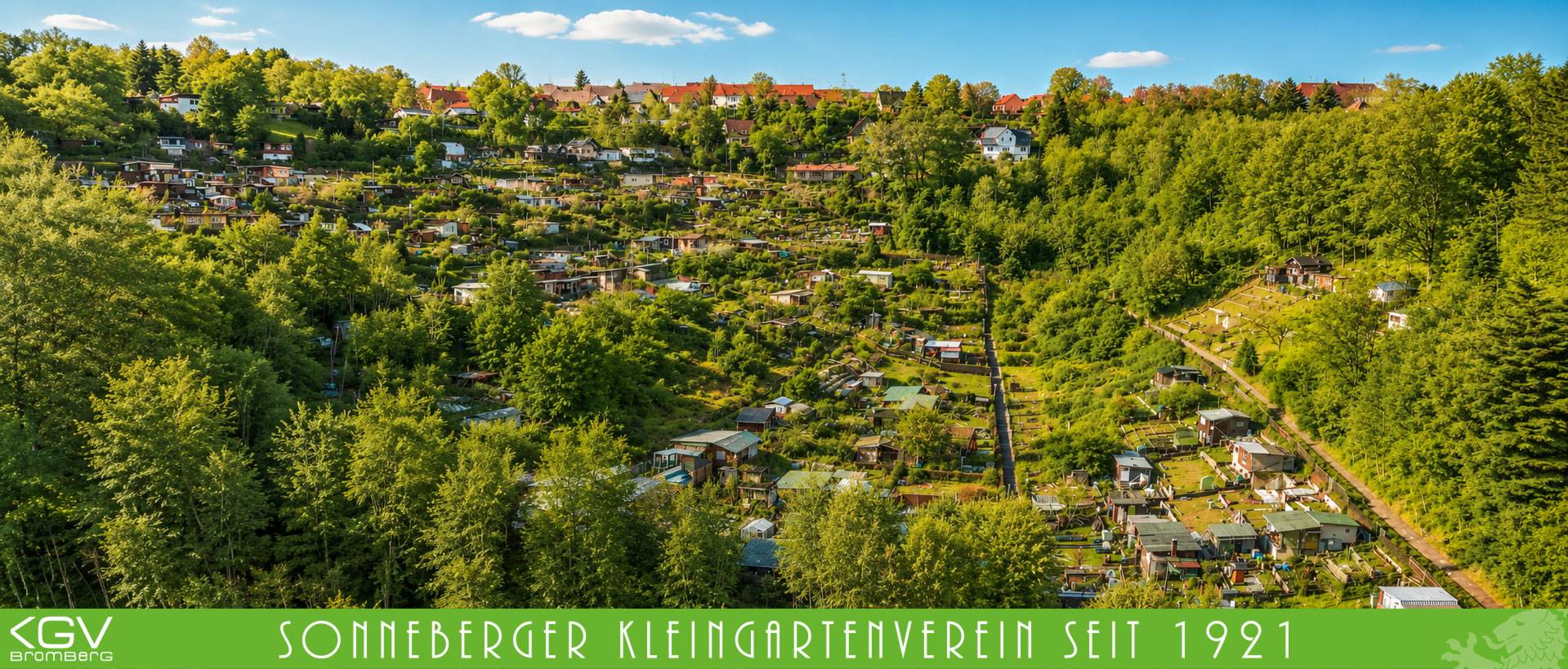 Blick in einen Garten im Kleingartenverein Bromberg